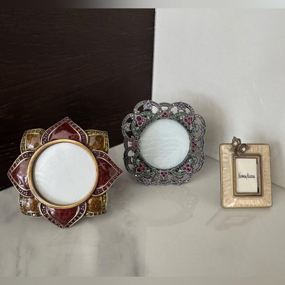 Set of three Jay Strongwater mini frames